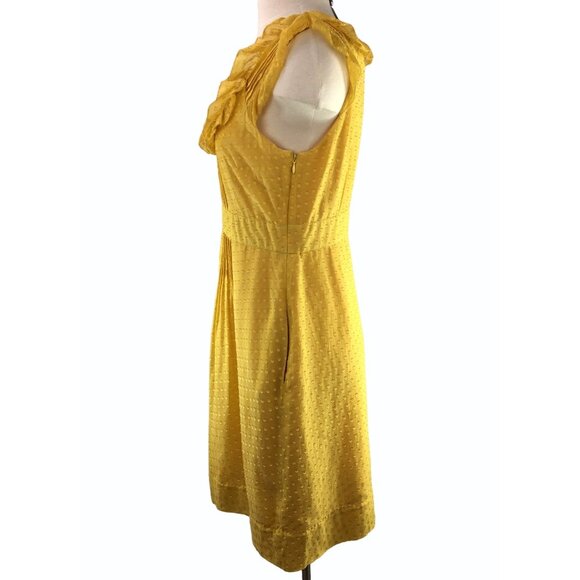 Anthropologie Moulinette Soeurs Behind the Clouds Yellow Swiss Dot Dress Size 4 - Picture 7 of 14